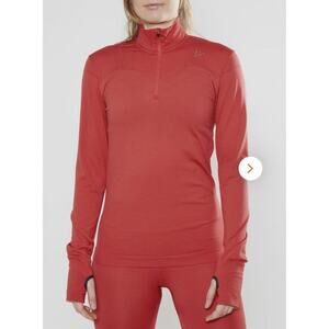 Craft L2 Insulation 1/4 Zip Womens S Red Cycling Running Long Sleeved Athleisure
